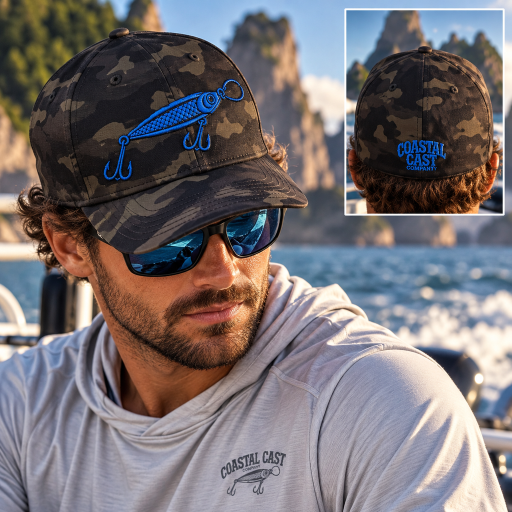 Black Camo Fitted Lure Twill Cap