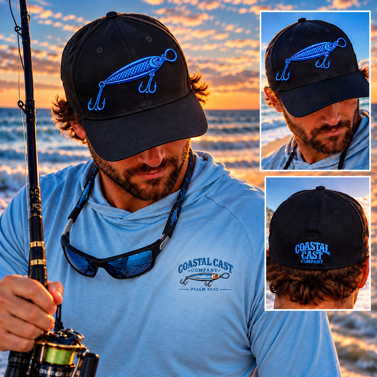 Black Fitted Lure Hat