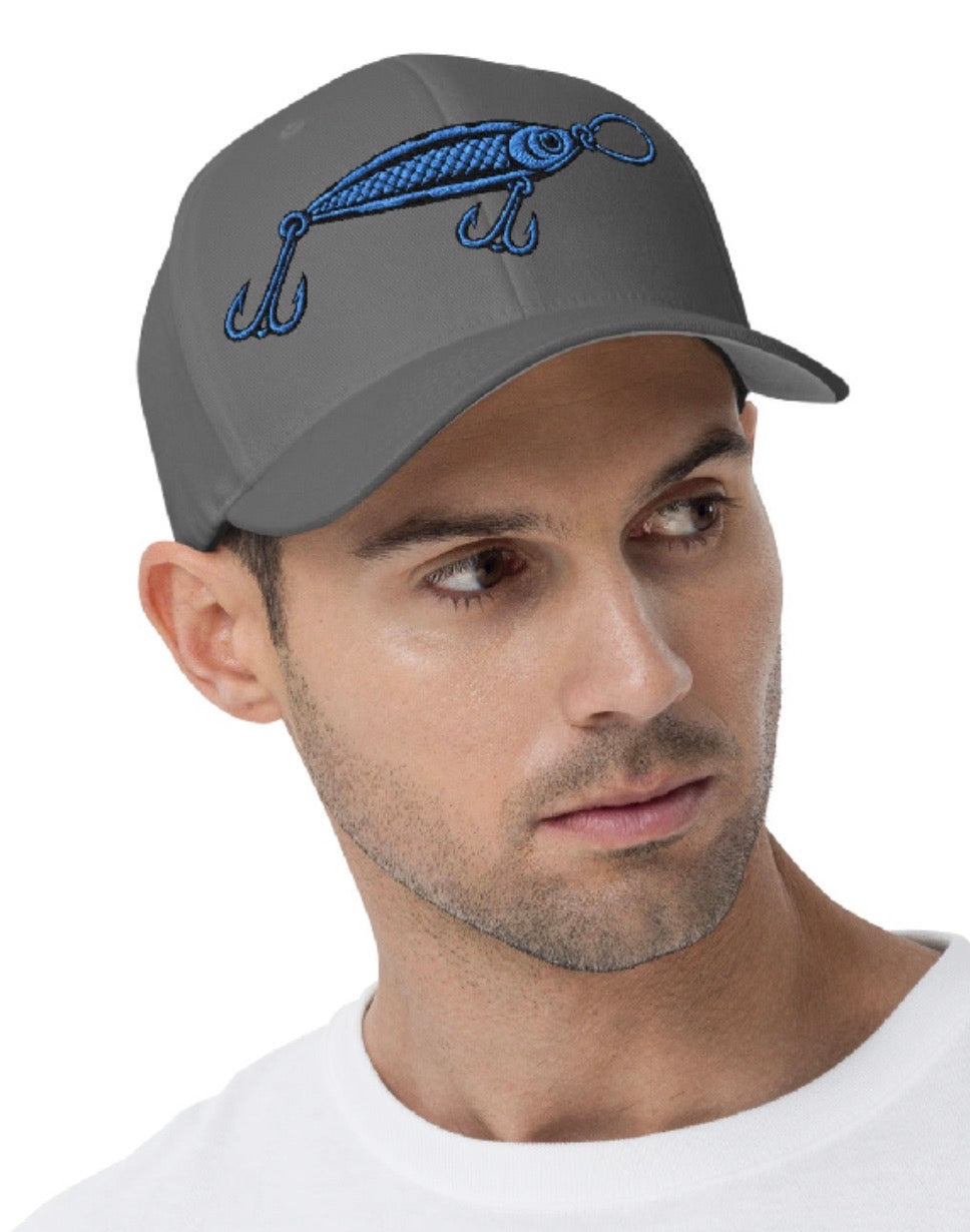 Gray Fitted Lure Hat