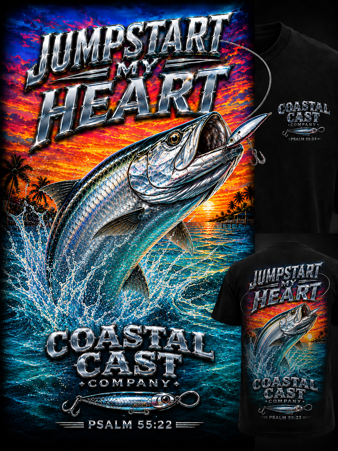 Coastal Cast Jumpstart My Heart fishing graphic